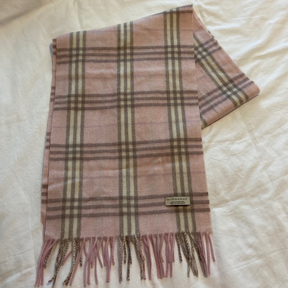 Burberry Nova Check Pink Cashmere Scarf